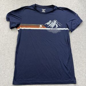 Brooks Running Shirt Lightweight Blue Graphic Moisture Wicking Stretch Women’s